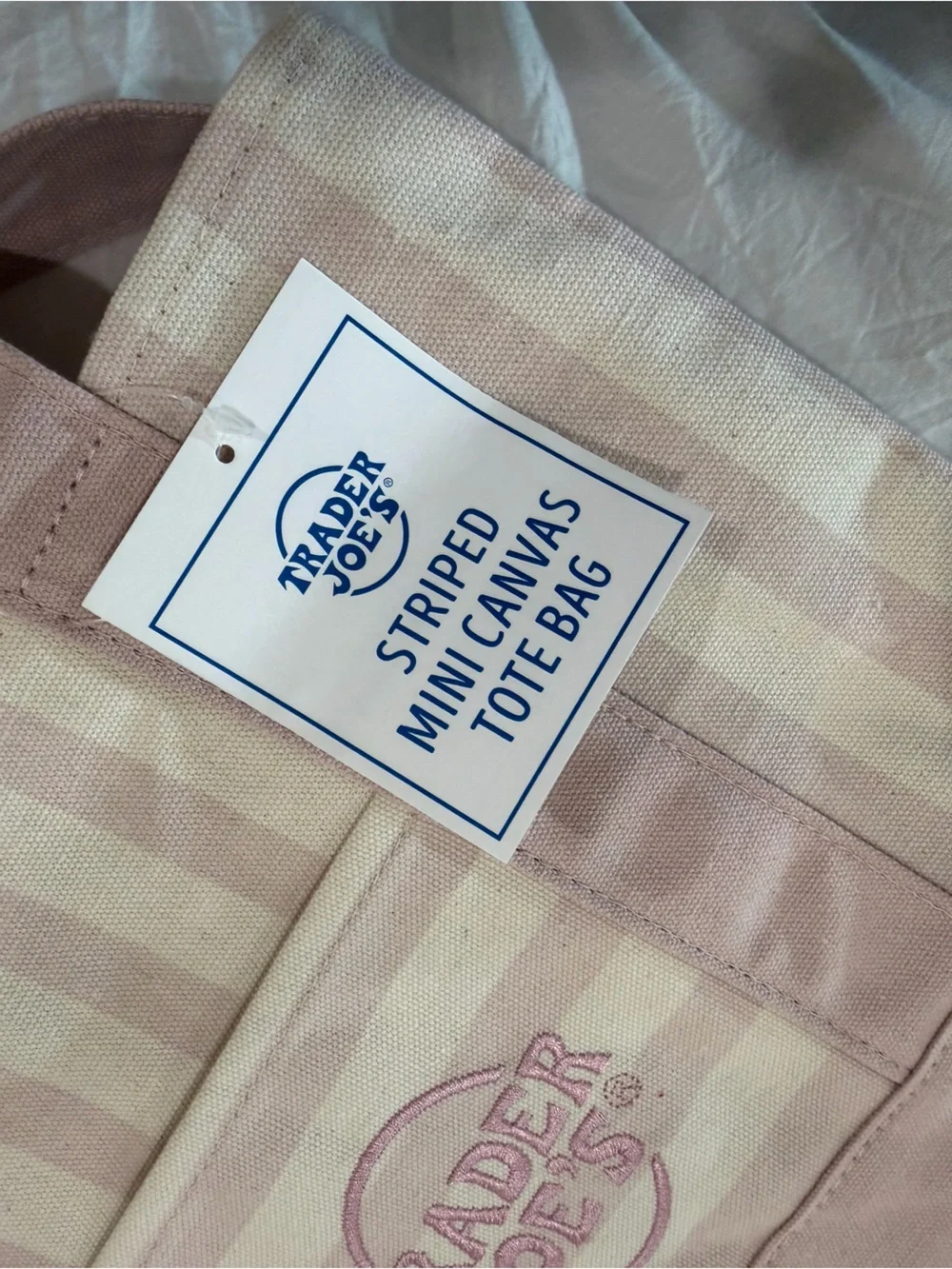 Pink Striped Canvas Tote Bag - Trader Joe’s
